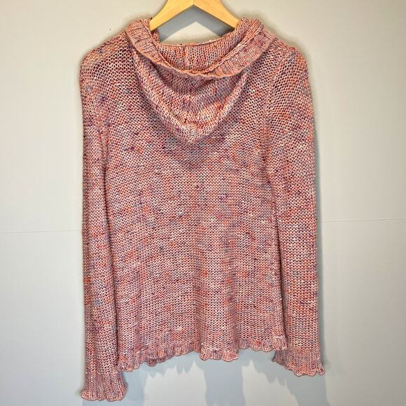 Vertigo Open Knit Hooded Cardigan Sweater - size XL - Picture 6 of 7